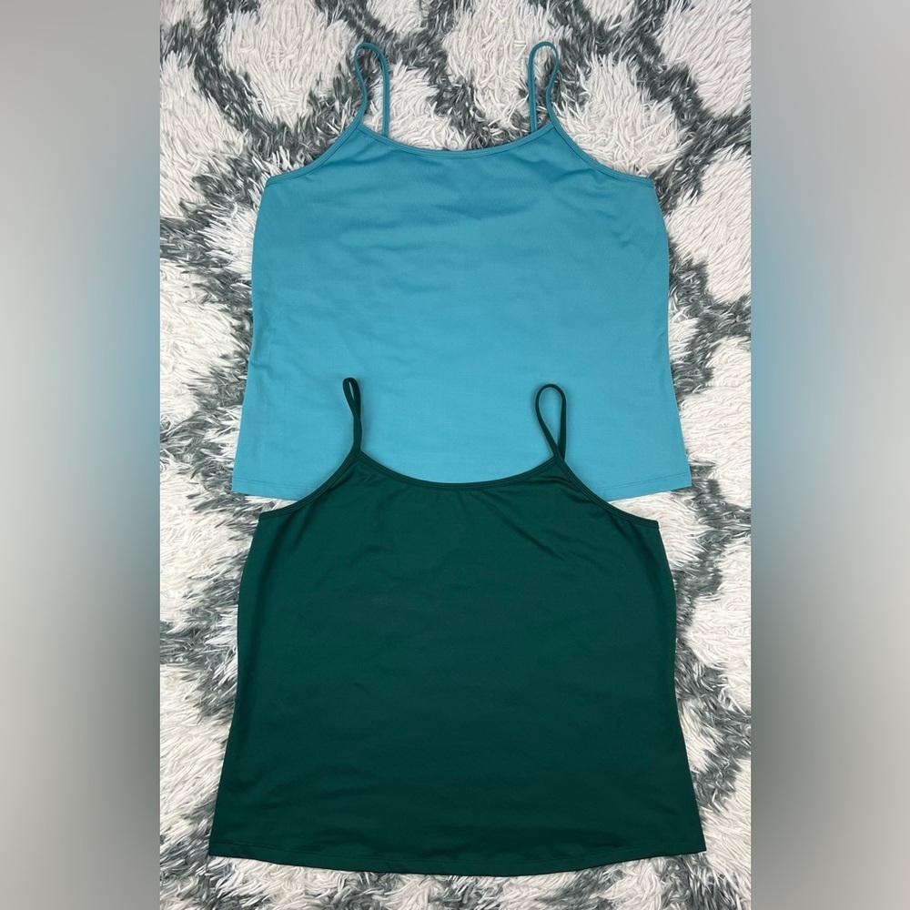 Lane Bryant Lot of 2 Women’s Blue Green Cami Spaghetti Strap Adjustable Sz 18/20